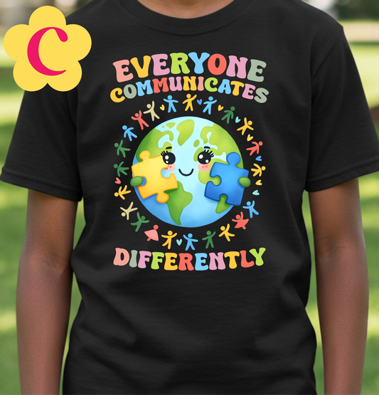 Everyone Communicates Differently Kids Shirt
