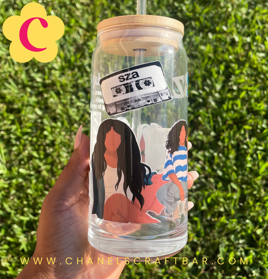 Sza 20oz Glass Cup With Bamboo Lid + Straw
