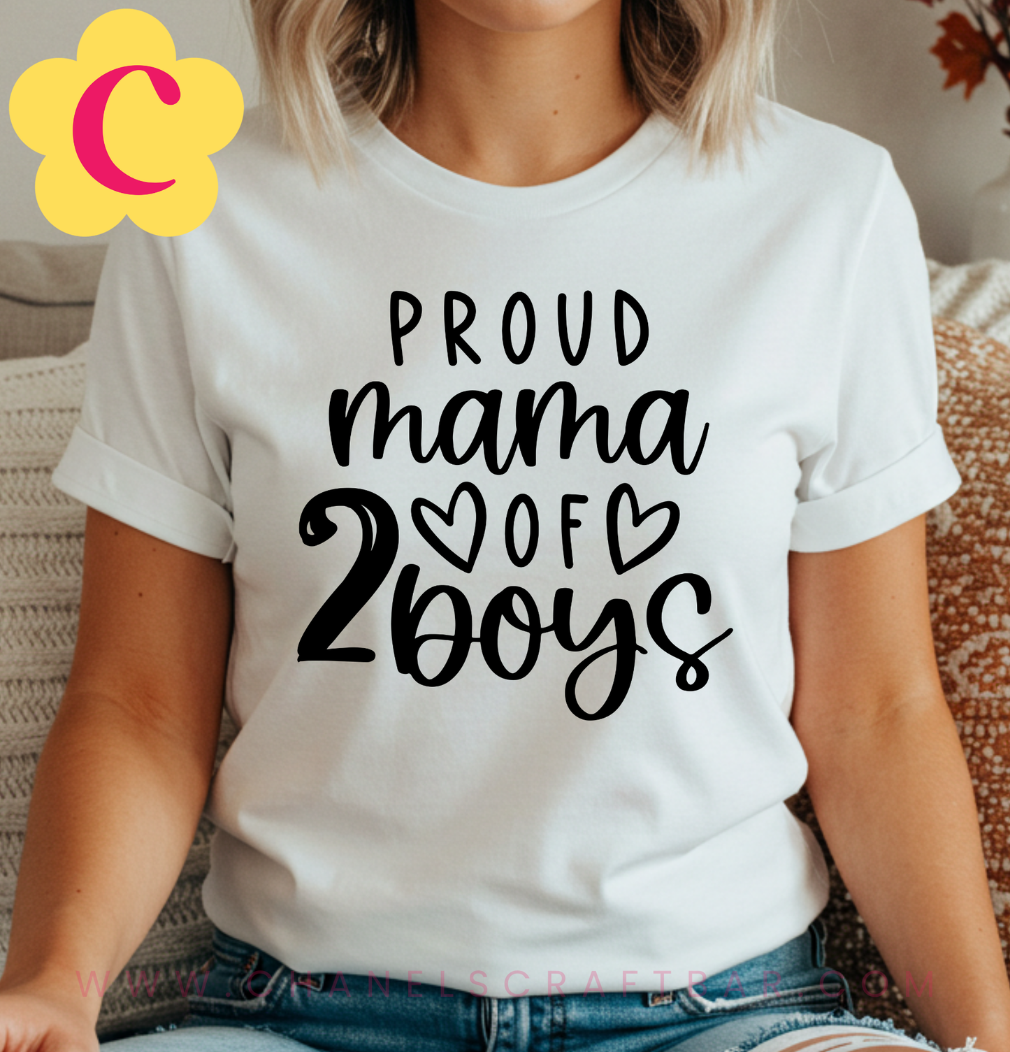Proud Mama Of 2 Boys T-Shirt