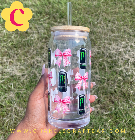 Bamboo Lid Glass Cup