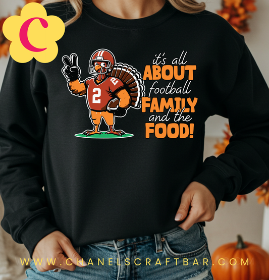 Family, Football, and Food Unisex Sweatshirt