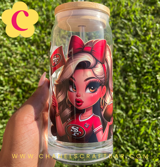 49ers 20oz Glass Cup