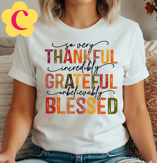 So Very Thankful, Incredibly Grateful, Unbelievably Blessed T-Shirt