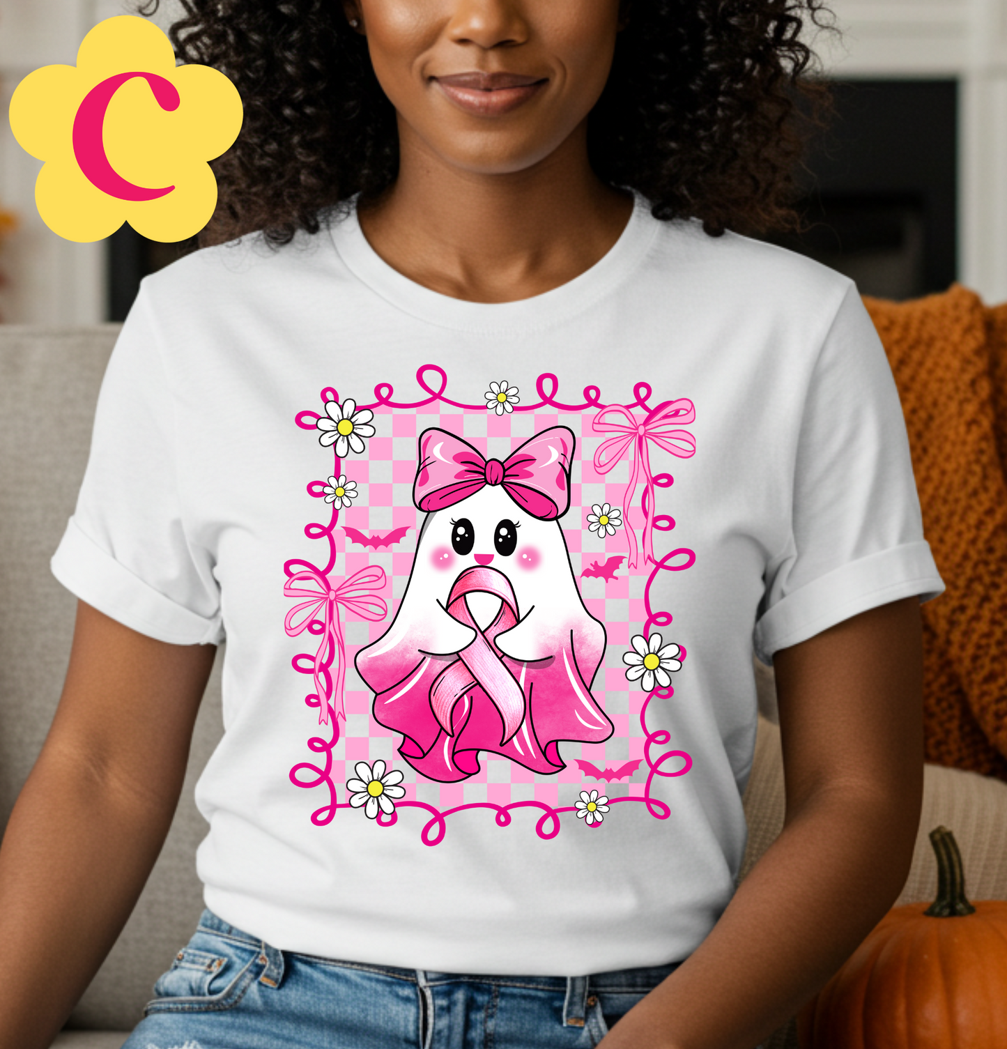 Ghost Ribbon | Breast Cancer Unisex Awareness T-Shirt