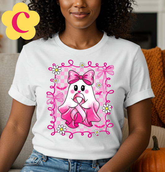 Ghost Ribbon | Breast Cancer Unisex Awareness T-Shirt